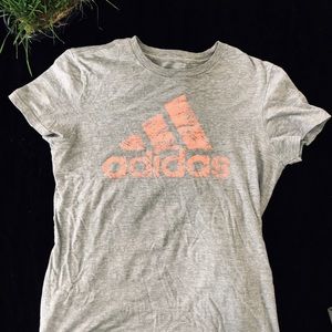 Adidas T-Shirt. Size M. Coral & Grey